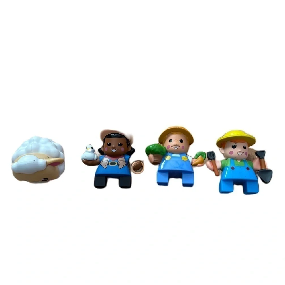 Little Tikes Waffle Blocks Figures Lot Farmers Sheep Baker